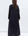 Straight Cut Abaya in Black and Navy with Satin Detailing