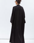 Loose cut Abaya in Black with Black Satin Detailing