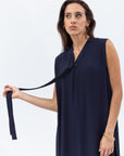 Dress in Navy with Front Tie RTW