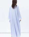 Flow Abaya in Light Blue with White Piping