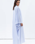 Flow Abaya in Light Blue with White Piping