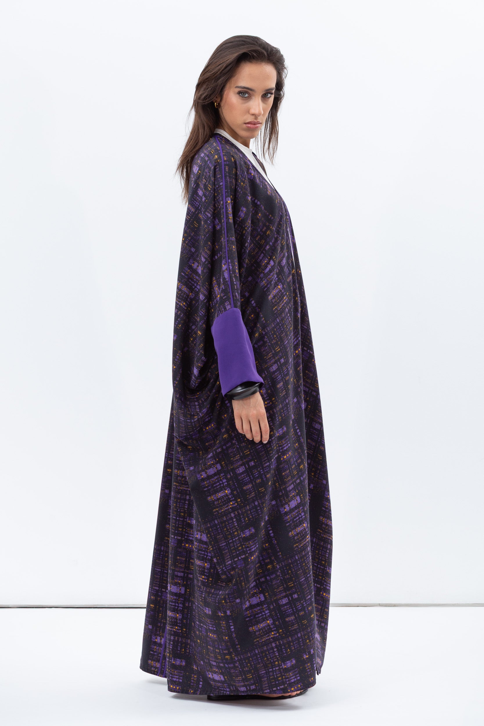 Butterfly Abaya in Purple Pattern