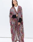 Butterfly Abaya in Mixed Print with Black Detailing