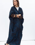 Butterfly Abaya in Blue and Brown Pattern