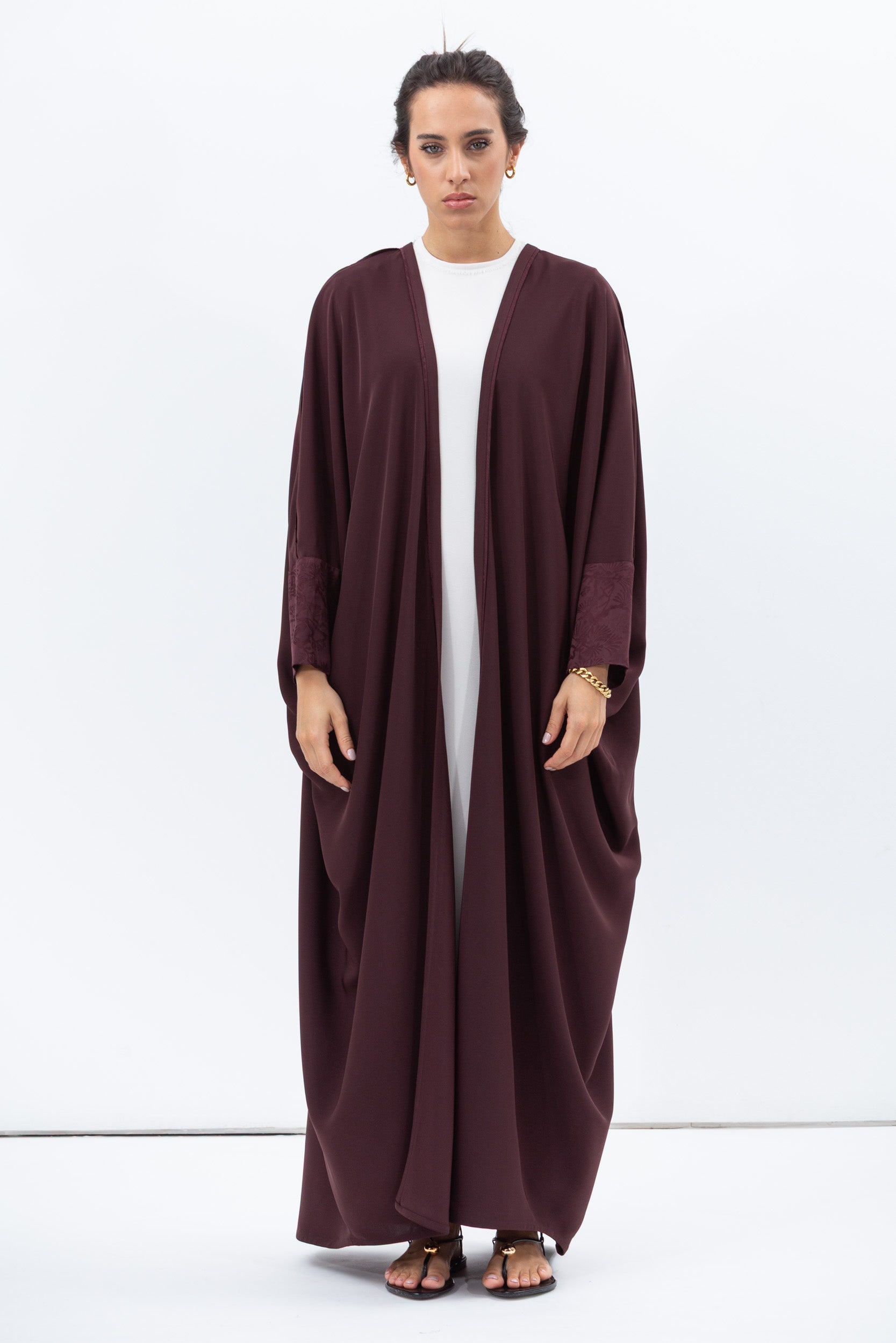 Butterfly Abaya in Deep Burgundy RTW