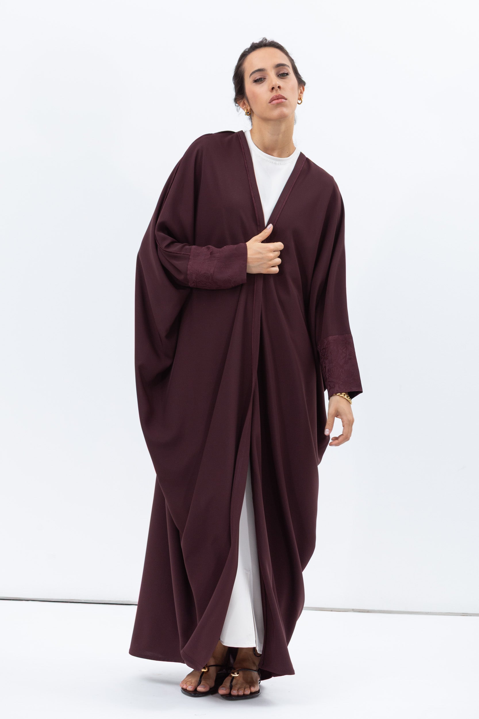 Butterfly Abaya in Deep Burgundy RTW