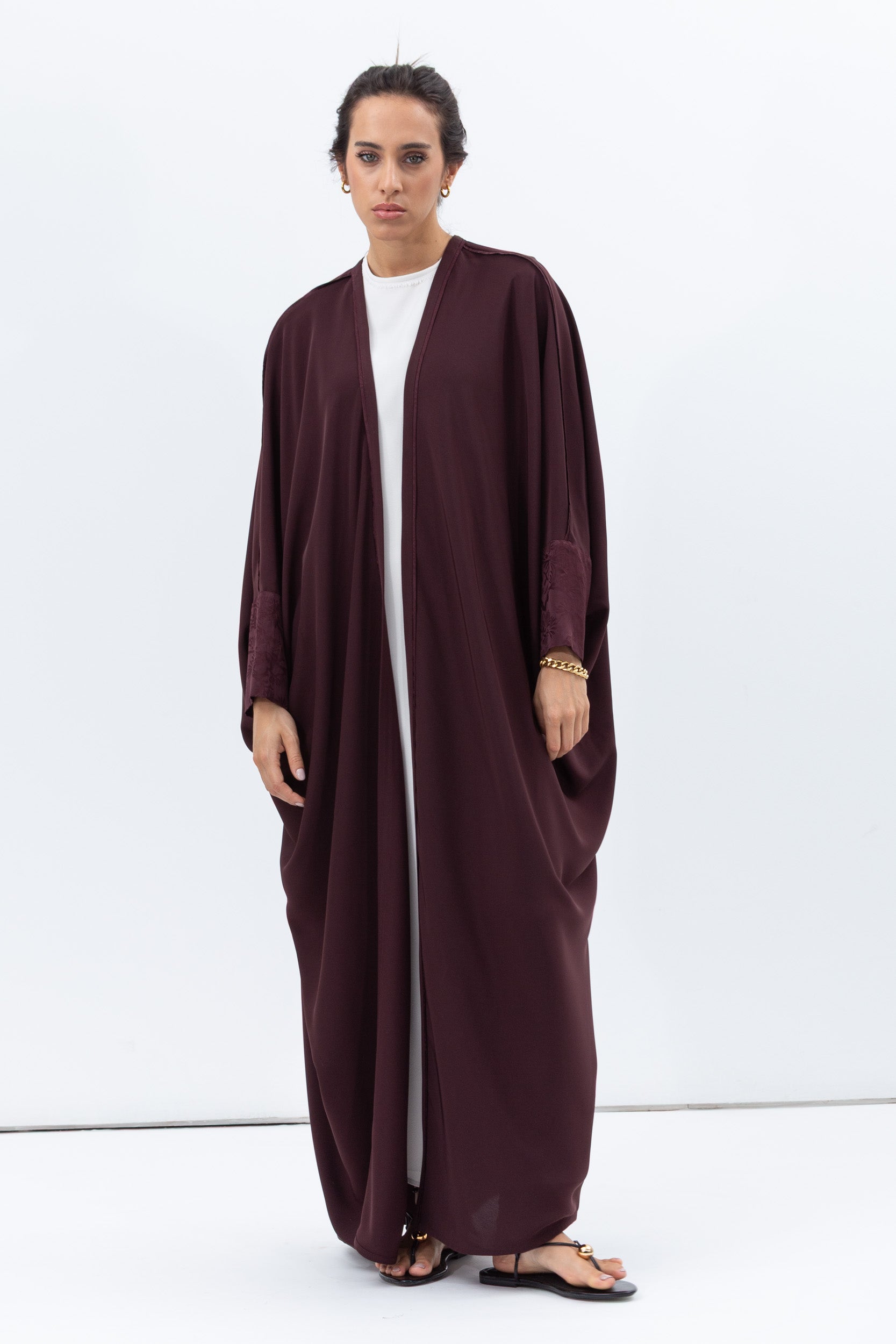 Butterfly Abaya in Deep Burgundy RTW