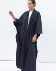 Flow Abaya in Textured Teal Blue RTW