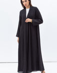 Shawl Lapel Abaya in Black