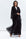 Two Layer Flow Abaya in Checkered Black