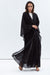 Two Layer Flow Abaya in Checkered Black RTW