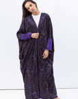 Butterfly Abaya in Purple Pattern