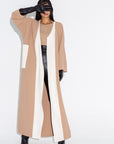 Caramel and White Jersey Abaya