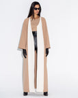 Caramel and White Jersey Abaya