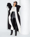 Black and White Jersey Abaya