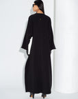 Black and White Jersey Abaya