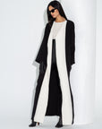 Black and White Jersey Abaya