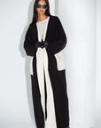 Black and White Jersey Abaya