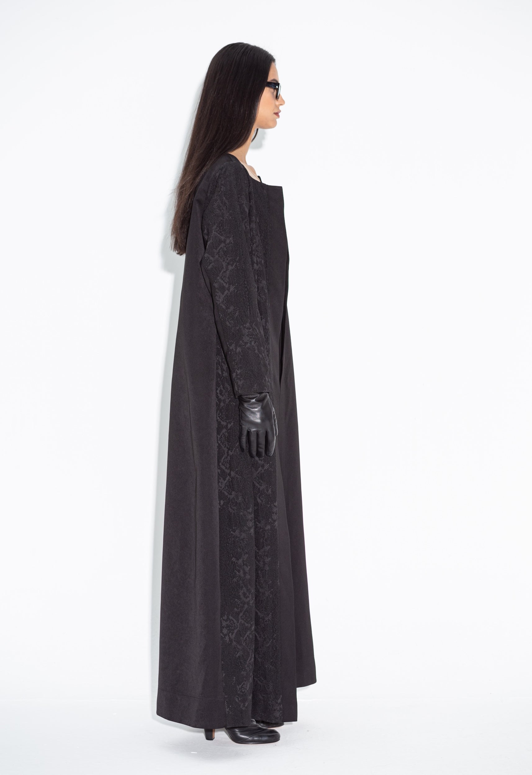 Black Snake Skin Half Abaya