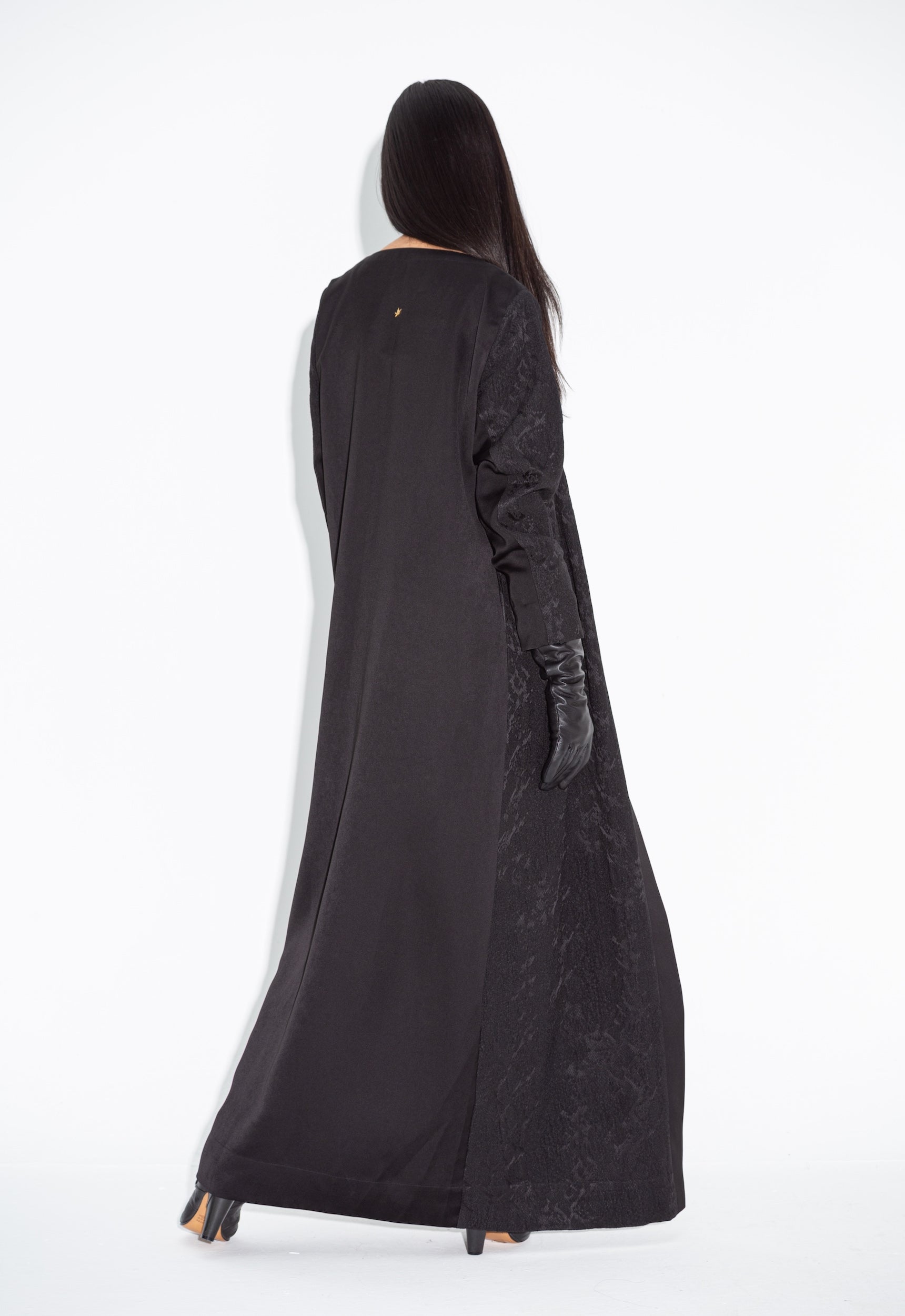 Black Snake Skin Half Abaya