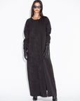 Black Snake Skin Half Abaya