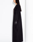 Black Wool and Metallic Brown Abaya