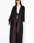 Black Wool and Metallic Brown Abaya