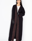 Black Wool and Metallic Brown Abaya