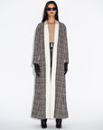 Winter Tweed Chequered Brown Abaya