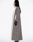 Winter Tweed Chequered Brown Abaya