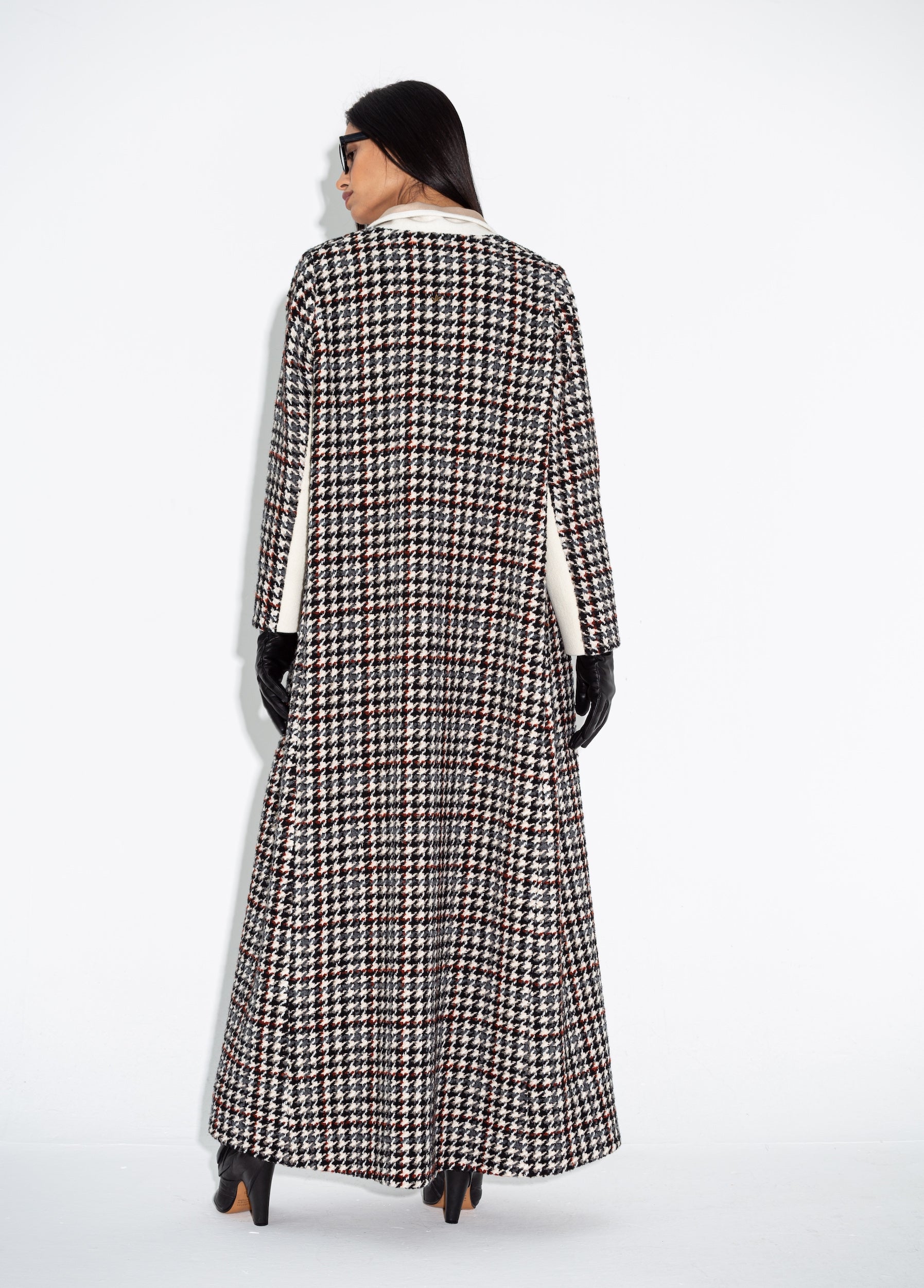 Winter Tweed Chequered Brown Abaya