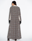 Winter Tweed Chequered Brown Abaya