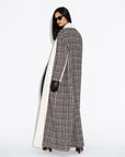 Winter Tweed Chequered Brown Abaya