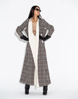 Winter Tweed Chequered Brown Abaya