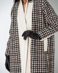 Winter Tweed Chequered Brown Abaya