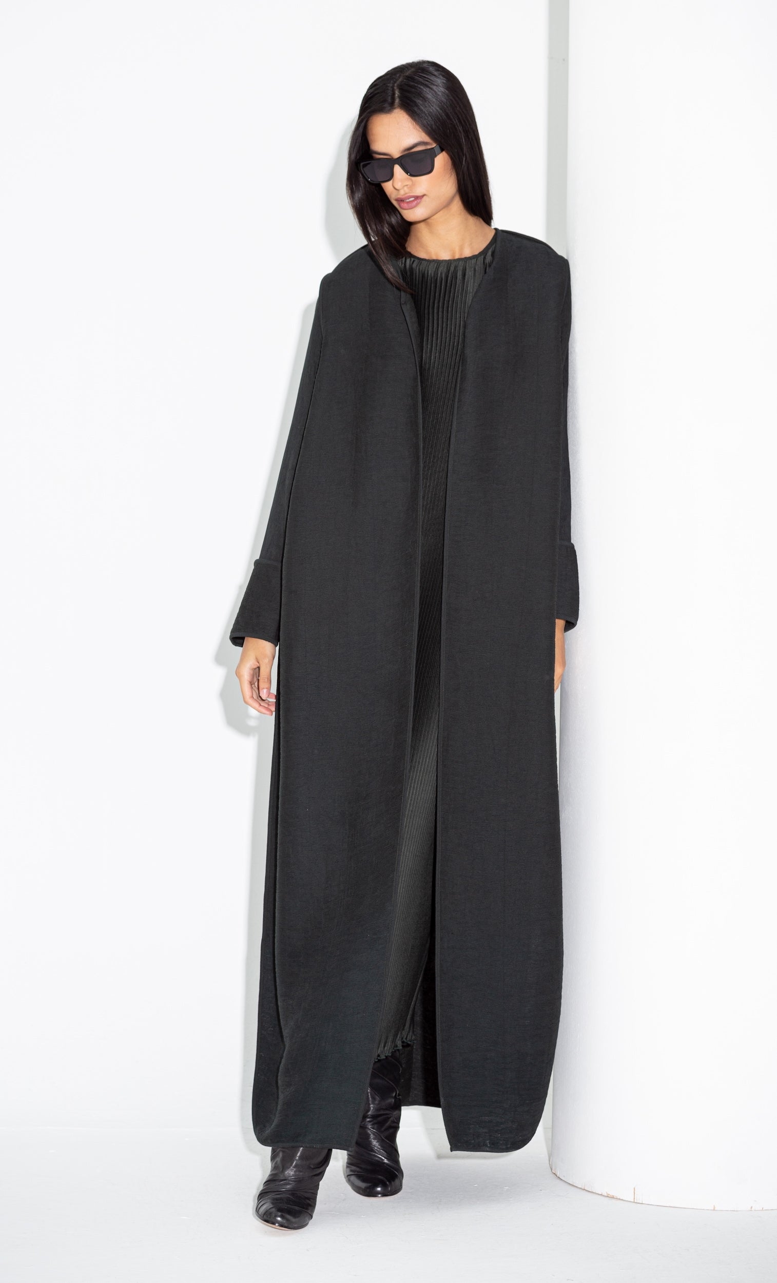 Dark Green Ripple Abaya