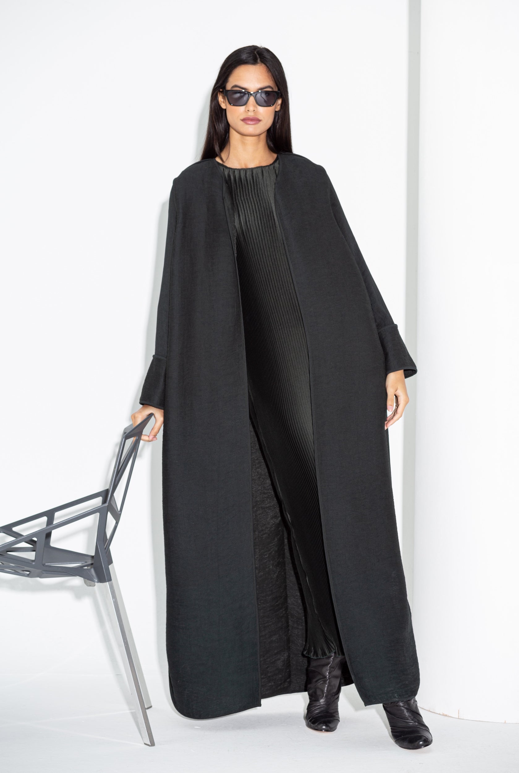 Dark Green Ripple Abaya