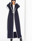 Winter Navy Blue Coat with Ivory Detailing