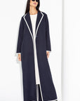 Winter Navy Blue Coat with Ivory Detailing