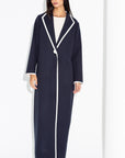 Winter Navy Blue Coat with Ivory Detailing