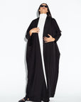 Black Glitter Collar Abaya