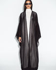 Black Mesh Sleeve Accent Abaya