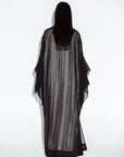 Black Mesh Sleeve Accent Abaya