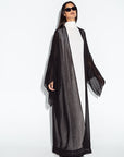 Black Mesh Sleeve Accent Abaya