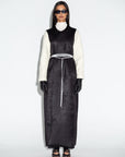 Winter Black Scuba with Ivory Wool Sleeve Abaya