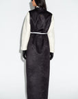 Winter Black Scuba with Ivory Wool Sleeve Abaya