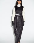 Winter Black Scuba with Ivory Wool Sleeve Abaya