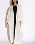 IVORY MESH SLEEVE ACCENT ABAYA