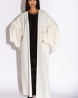 IVORY MESH SLEEVE ACCENT ABAYA