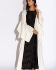 IVORY MESH SLEEVE ACCENT ABAYA